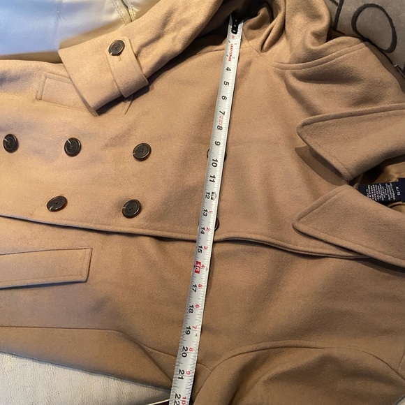 GAP XL (armpit 22 length 33) - Beige Brown Tan Camel pea coat jacket - Picture 13 of 14